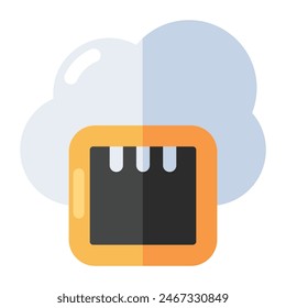 Perfektes Design-Symbol des Cloud-Ports