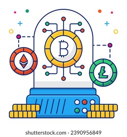 Icono de diseño perfecto de las criptomonedas

