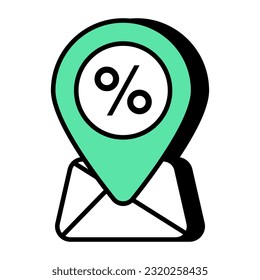 Perfektes Design-Icon für Discount-Standorte