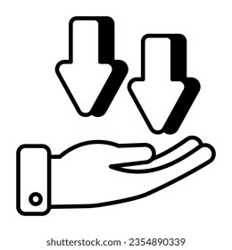 Perfect design icon of downward arrows