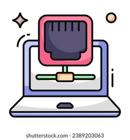 Perfect design icon of ethernet port 