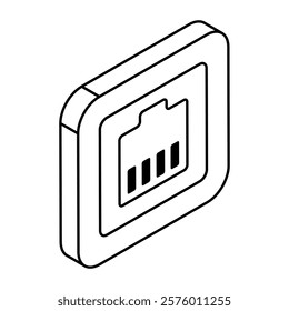 Perfect design icon of ethernet port