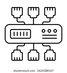 Perfect design icon of ethernet ports