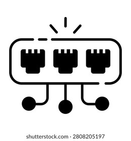 Perfect design icon of ethernet ports