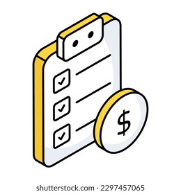 Perfektes Design-Symbol der Finanzliste 