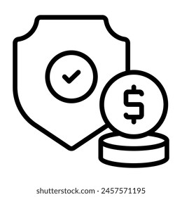 Un icono de diseño perfecto de la seguridad financiera

