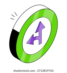 Perfect design icon of forward and left roadboard