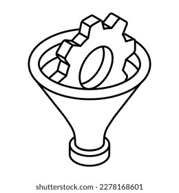 Icono de diseño perfecto de la configuración del embudo 