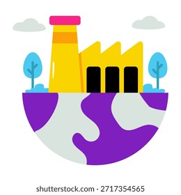 Icono perfecto del diseño de la fábrica global
