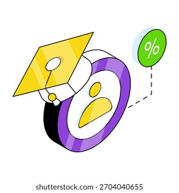Icono de diseño perfecto de la graduación 