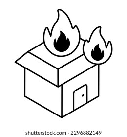 Perfect design icon of home burning 