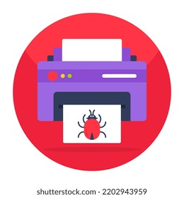 Perfect design icon of infected printer 