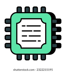Icono de diseño perfecto del microchip