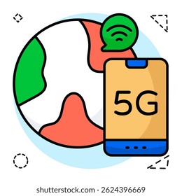 A perfect design icon of mobile 5g network
