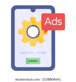 A perfect design icon of mobile ad management