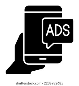 Perfect design icon of mobile ad