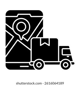 Perfect design icon of mobile cargo location