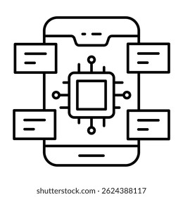 Perfektes Design-Symbol des mobilen Chips
