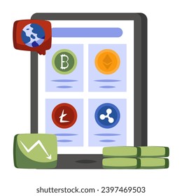 Icono de diseño perfecto de las criptomonedas móviles

