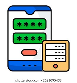 Perfect design icon of mobile data password
