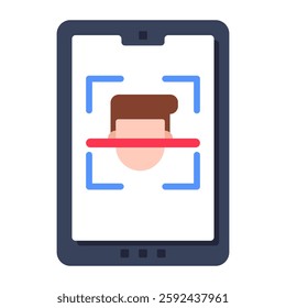 Perfect design icon of mobile face scan