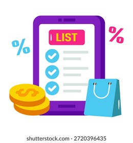 Icono perfecto del diseño de la lista móvil