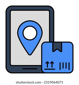 Perfect design icon of mobile parcel location 