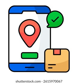 Perfect design icon of mobile parcel location