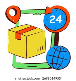 Icono de diseño perfecto de paquete móvil