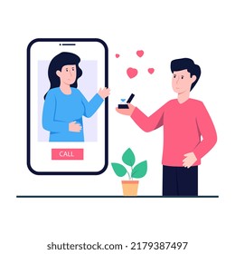 Icono de diseño perfecto del chat romántico móvil