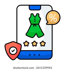 Perfect design icon of mobile shopping discount