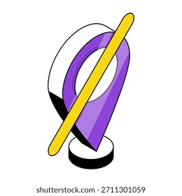 Perfect design icon of no location 

