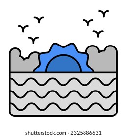 Un icono de diseño perfecto para la puesta de sol en el océano 