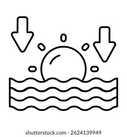 Um ícone de design perfeito do pôr do sol no oceano