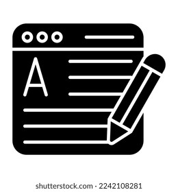 Icono de diseño perfecto para la escritura de artículos en línea 