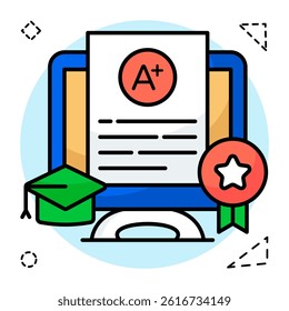 Perfect design icon of online grade sheet