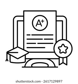 Perfect design icon of online grade sheet