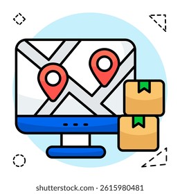 Perfect design icon of online parcel location