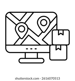 Perfect design icon of online parcel location
