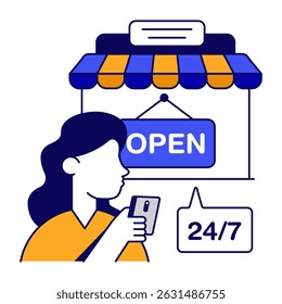 Perfect design icon of online shop open
