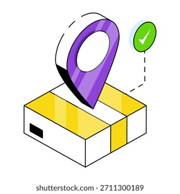 Icono de diseño perfecto de la ubicación del paquete 