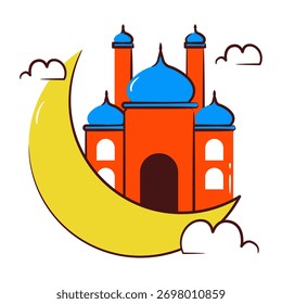 Perfect design icon of Ramadan moon