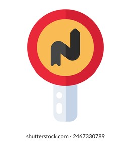 Un icono de diseño perfecto de zigzag derecho tablero de la carretera