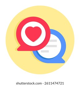 A perfect design icon of romantic chat