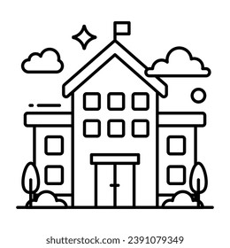 A perfect design icon of school building