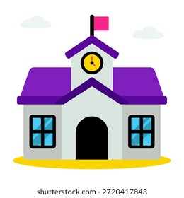 Um ícone de design perfeito do prédio da escola