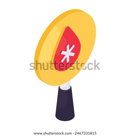 Perfect design icon of search blood