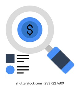 Un icono de diseño perfecto del dólar de búsqueda
