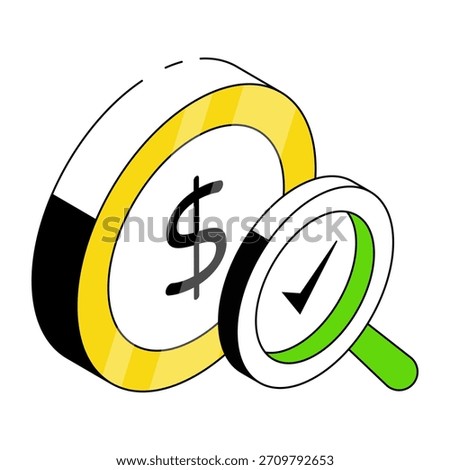 A perfect design icon of search dollar
