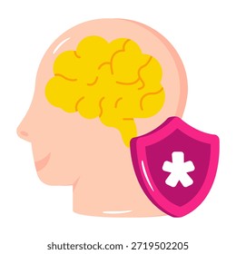 Perfect design icon of secure brain